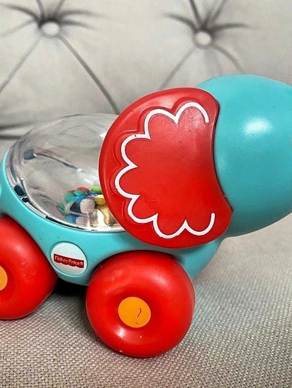 Fisher-Price Poppity Pop Roller Elephant Push Toy Blue & Red